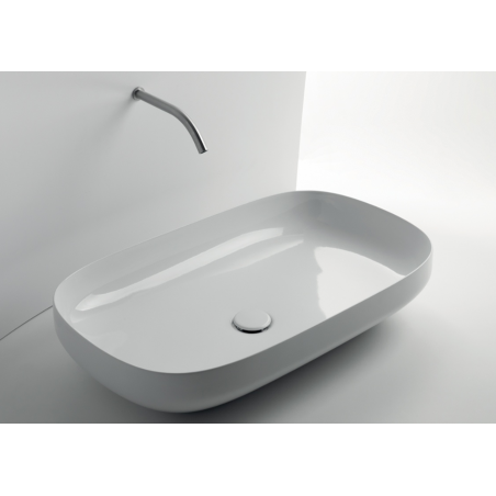 VALDAMA Top - Lavabo in ceramica da appoggio 75 x 45 h15