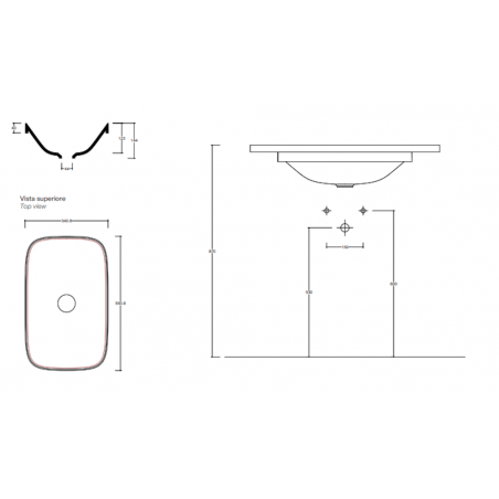 VALDAMA Alveo - Lavabo en céramique sous plan 55 x 34.
