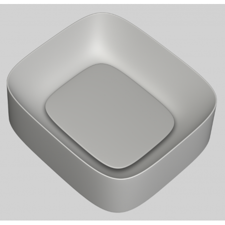VALDAMA Acquerello - Lavabo in ceramica da appoggio 43x38 h15