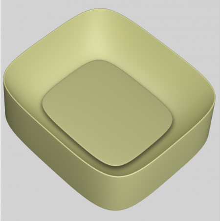 VALDAMA Acquerello - Lavabo in ceramica da appoggio 43x38 h15