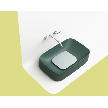 VALDAMA Watercolor - Ceramic countertop washbasin 43 x 38 h15