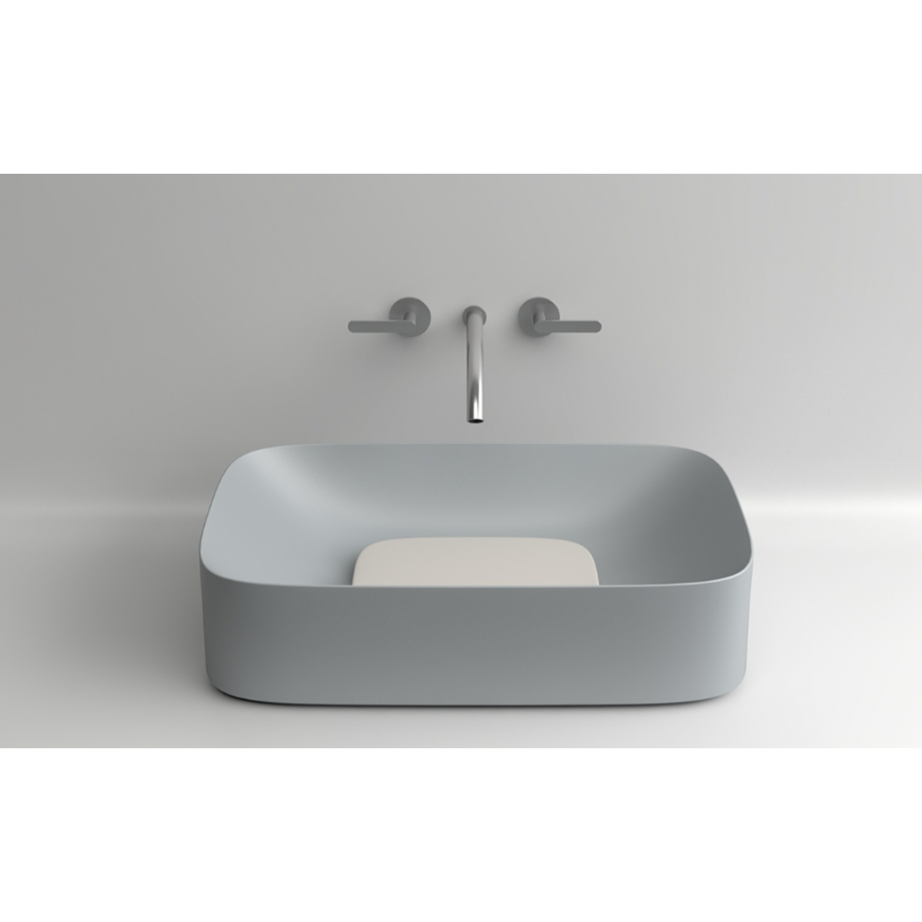 VALDAMA Acquerello - Lavabo in ceramica da appoggio 43 x 38 h15