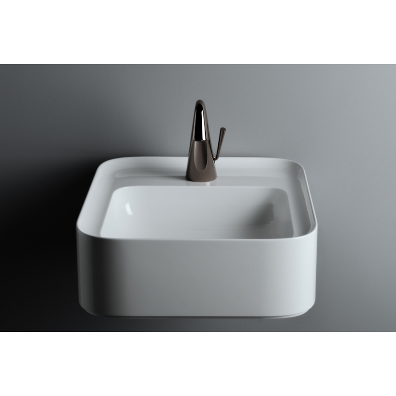 VALDAMA Cameo - Lavabo in ceramica da appoggio e sospeso 50 x 40 h14.