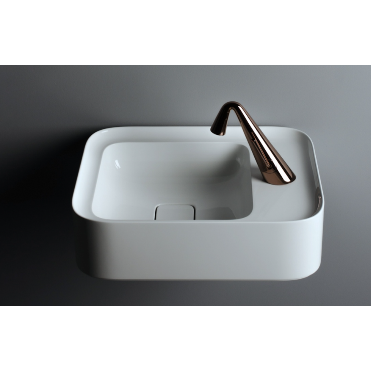 VALDAMA Cameo - Lavabo in ceramica da appoggio e sospeso 50 x 40 h14.