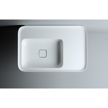 VALDAMA Cameo - Lavabo in ceramica da appoggio e sospeso 75 x 50 h14 piano 26.