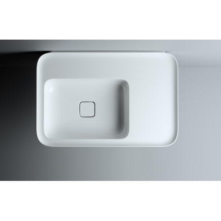 VALDAMA Cameo - Lavabo in ceramica da appoggio e sospeso 75 x 50 h14 piano 26.