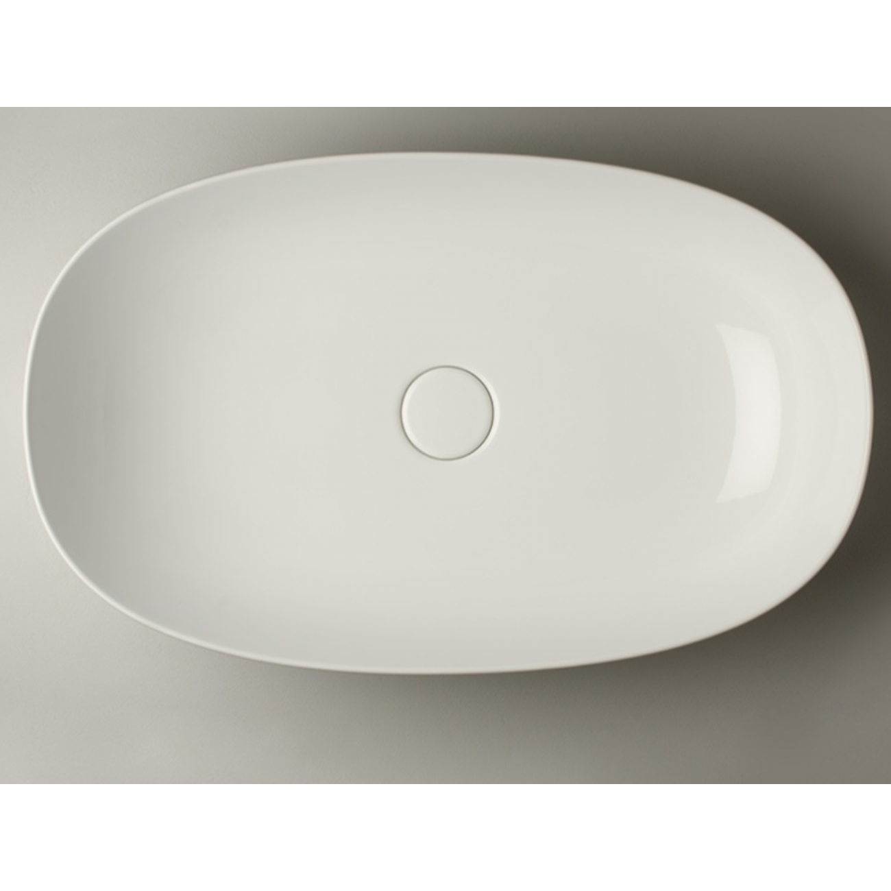 VALDAMA Pod - Lavabo in ceramica da appoggio 60 x 38 h15