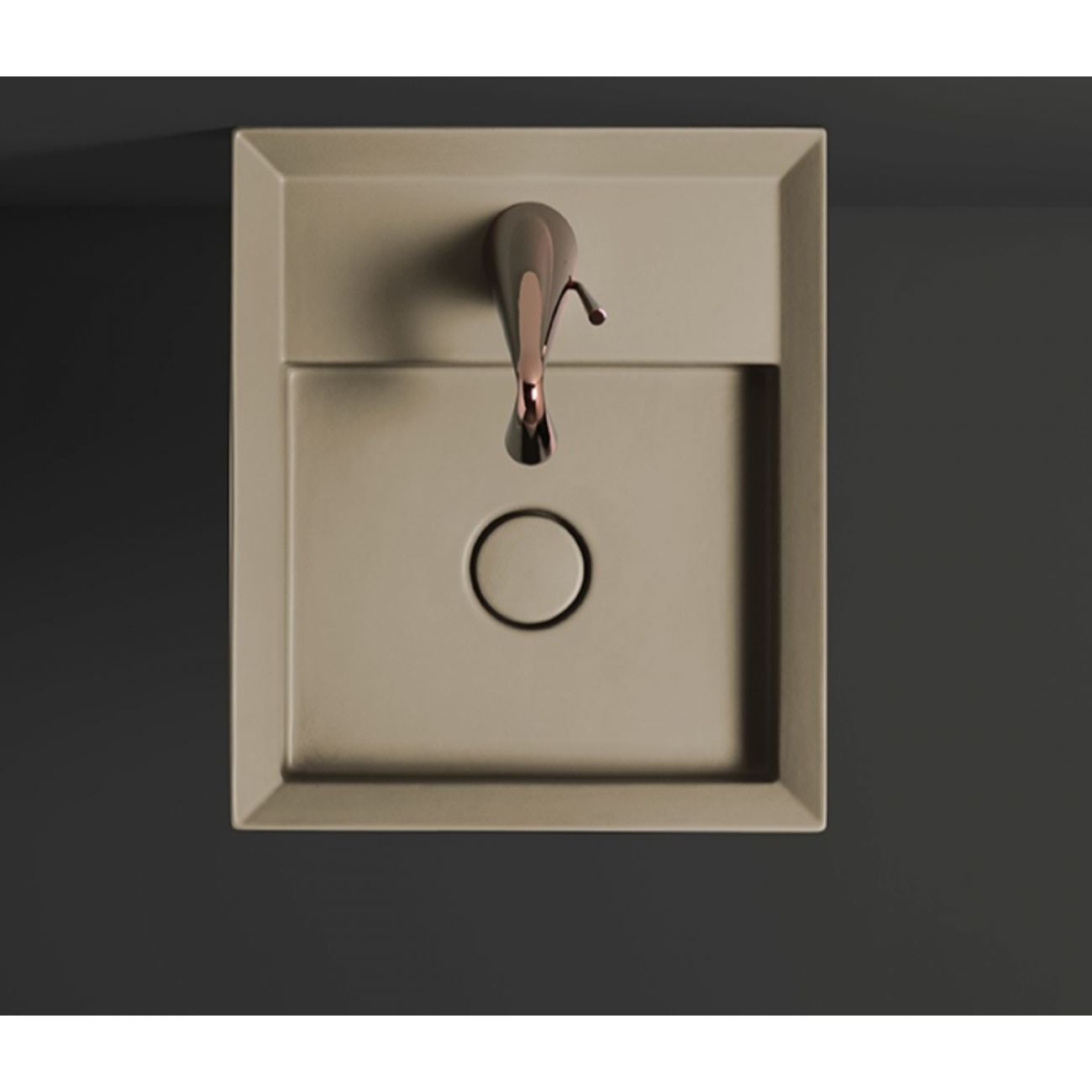 VALDAMA Cut - Lavabo in ceramica da appoggio e sospeso 38 x 45 h12