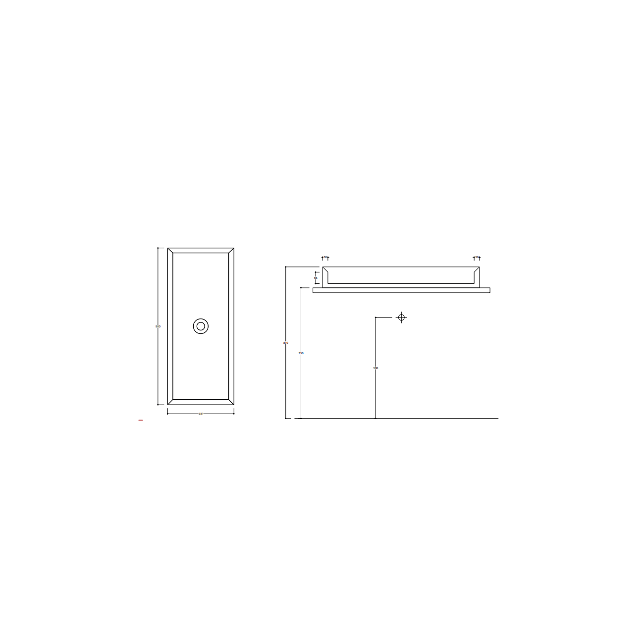 VALDAMA Cut - Lavabo en céramique 90x38 h12 tout bain