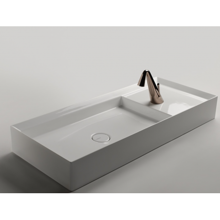 VALDAMA Cut - Ceramic countertop washbasin 90 x 38 h12