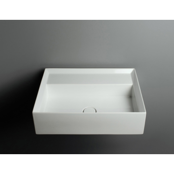 VALDAMA Cut - Lavabo in ceramica da appoggio e sospeso 60 x 45 h16