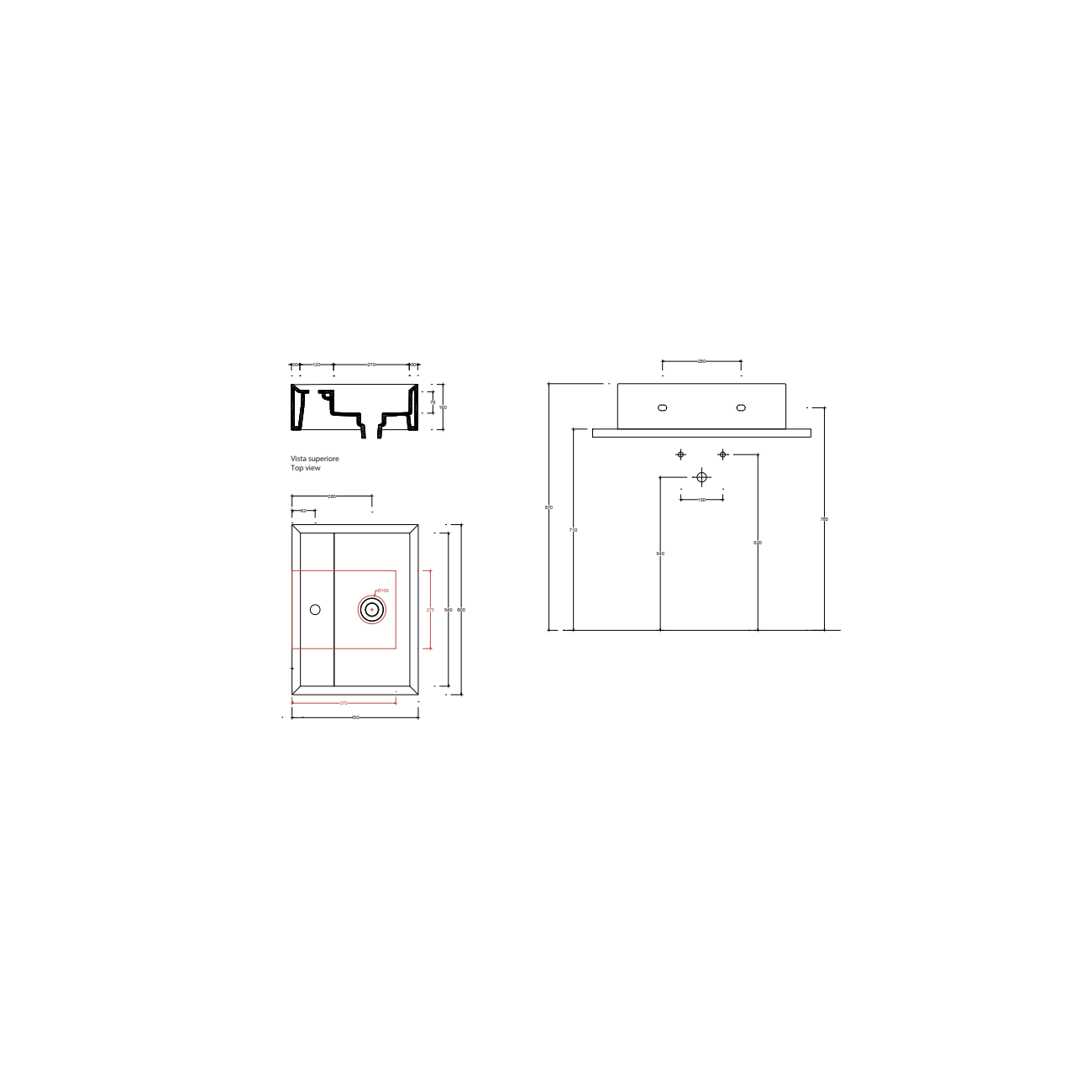 VALDAMA Cut - Lavabo in ceramica da appoggio e sospeso 60 x 45 h16