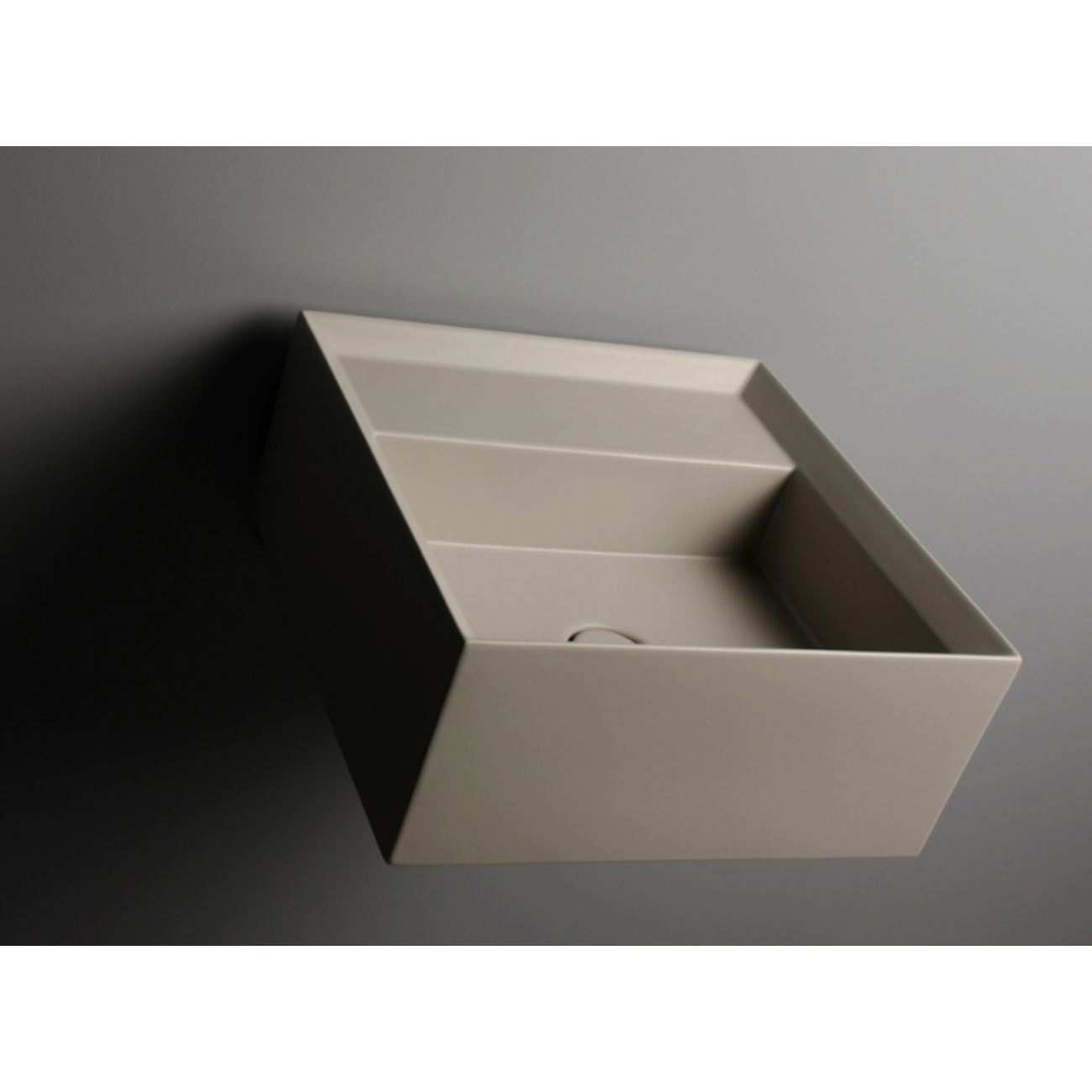 VALDAMA Cut - Lavabo in ceramica da appoggio e sospeso 45x45 h20