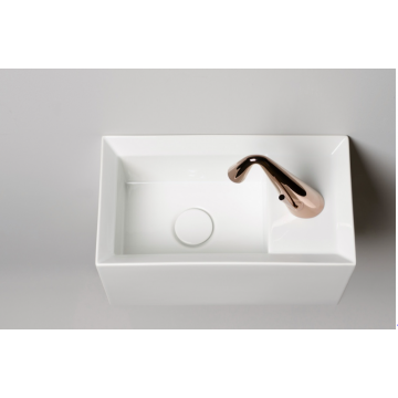 VALDAMA Cut - Lavabo in ceramica da appoggio e sospeso 45x25 h25