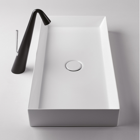 VALDAMA Track - Lavabo in ceramica da appoggio 70x35 h10