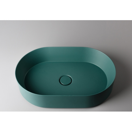 VALDAMA Track - Ceramic countertop washbasin 60x38 h14 oval