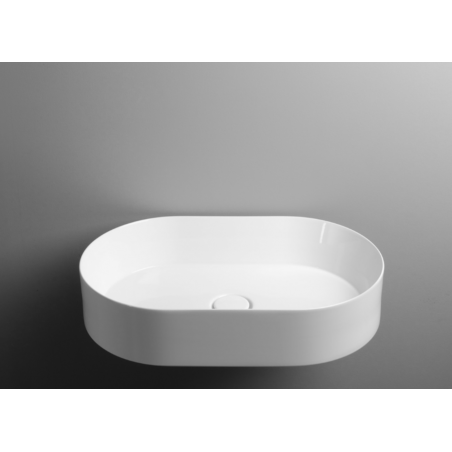 VALDAMA Track - Ceramic countertop washbasin 60x38 h14 oval