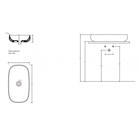 VALDAMA Seed - Ceramic sink with support 70x40 h13