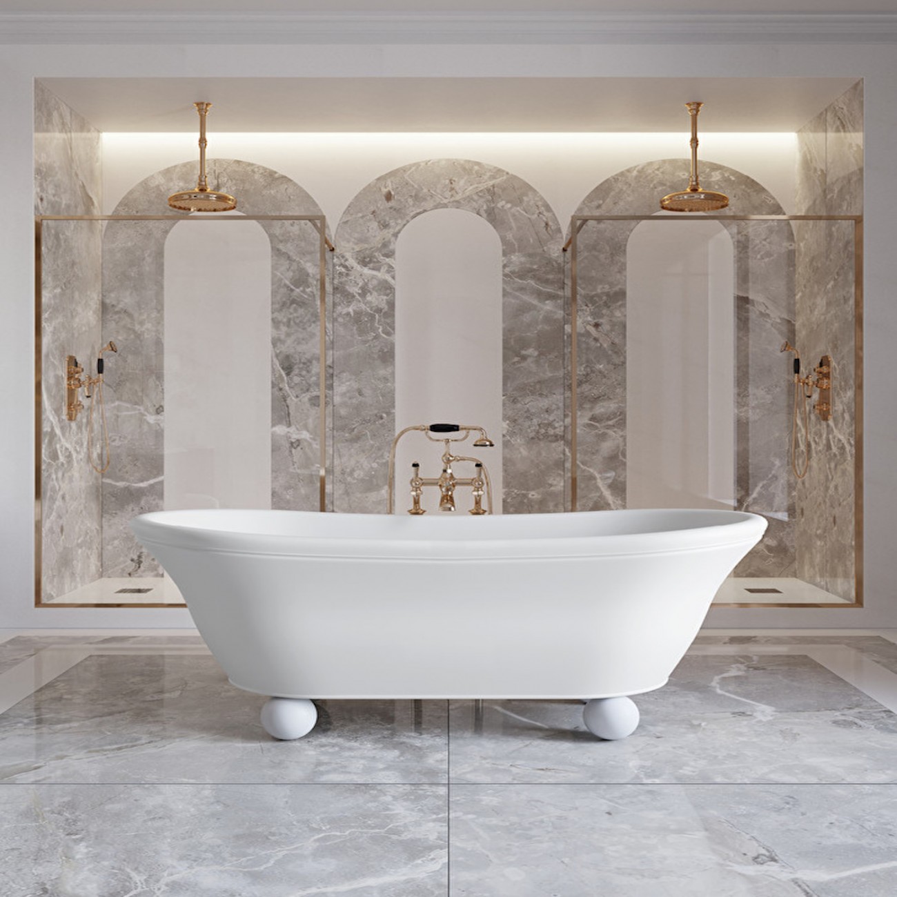 Devon&Devon AURORA BIJOUX WHITE - Freestanding bathtub