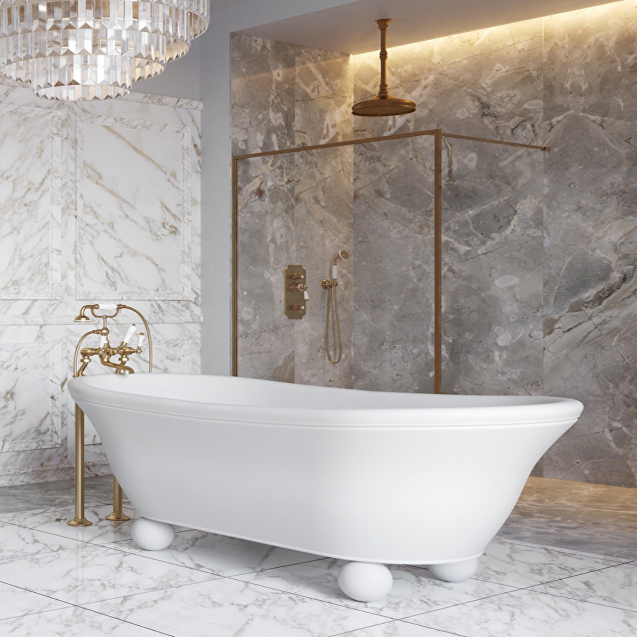 Devon&Devon AURORA BIJOUX WHITE - Vasca freestanding