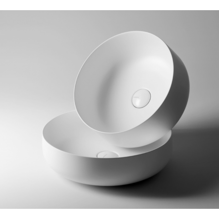 VALDAMA Seed - Lavabo in ceramica da appoggio Ø45 h13