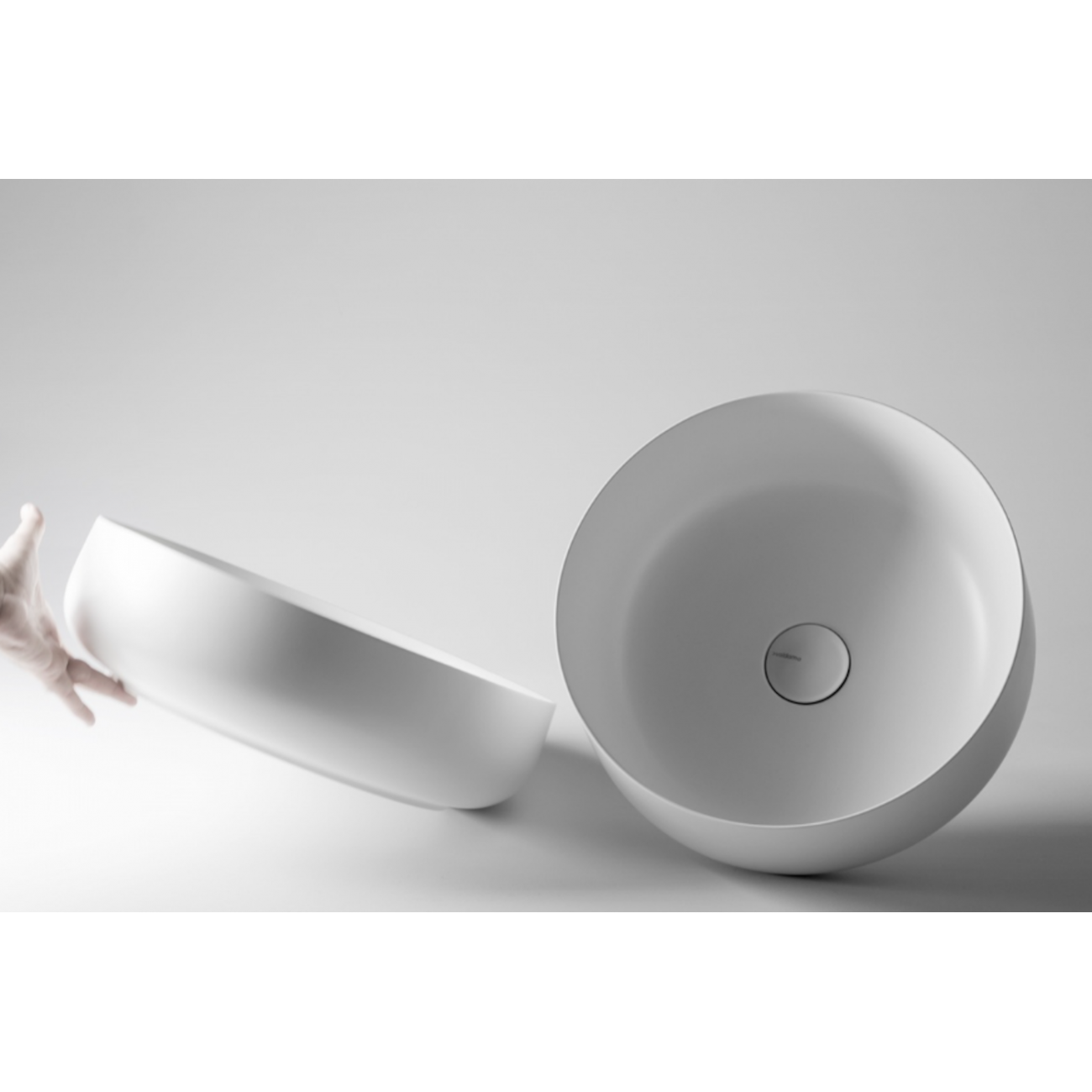 VALDAMA Seed - Lavabo in ceramica da appoggio Ø45 h13