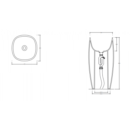 VALDAMA Seed - Lavabo freestanding in ceramica con scarico a terra