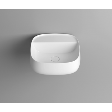 VALDAMA Seed - Lavabo in ceramica da appoggio e sospeso 45x45 h15