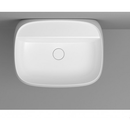 VALDAMA Seed - Lavabo in ceramica da appoggio e sospeso 60x45 h15