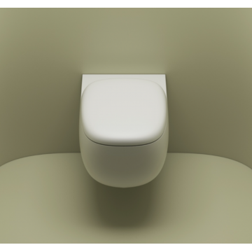 VALDAMA Seed - Ceramic RIMLESS suspended toilet.