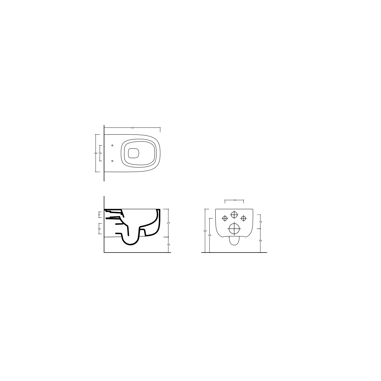 VALDAMA Seed - Ceramic RIMLESS suspended toilet.