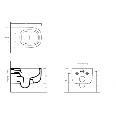 VALDAMA Seed - Ceramic RIMLESS suspended toilet.