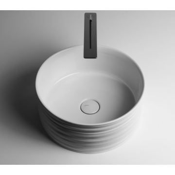 VALDAMA Trace - Lavabo in ceramica da appoggio Ø40 h18