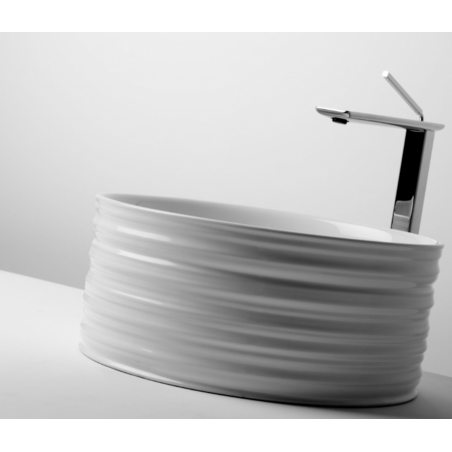 VALDAMA Trace - Lavabo in ceramica da appoggio Ø40 h18