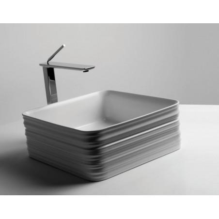 VALDAMA Trace - Lavabo in ceramica da appoggio 38x38 h15