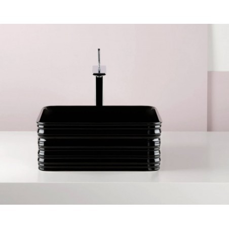 VALDAMA Trace - Lavabo in ceramica da appoggio 38x38 h15