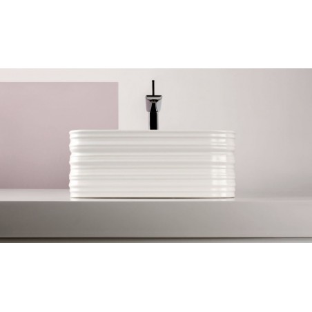 VALDAMA Trace - Lavabo in ceramica da appoggio 38x38 h15