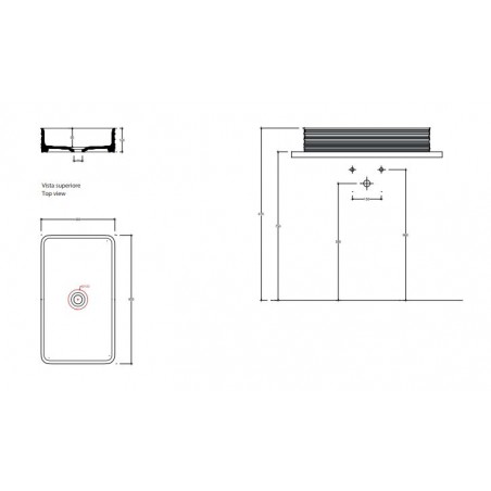 VALDAMA Trace - Ceramic countertop sink 65x38 h12
