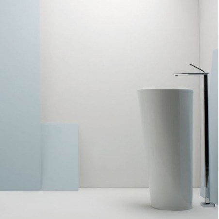 VALDAMA Il - Lavabo en céramique avec évacuation au sol.