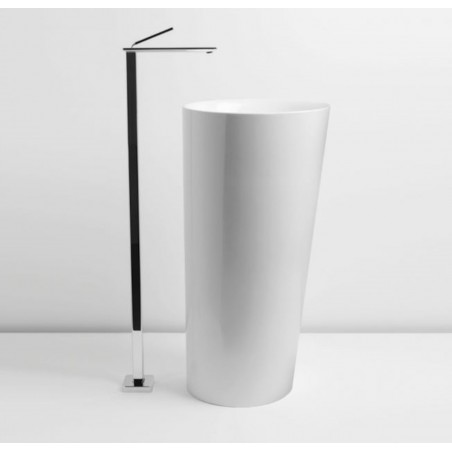 VALDAMA Il - Lavabo en céramique avec vidange murale / sol.