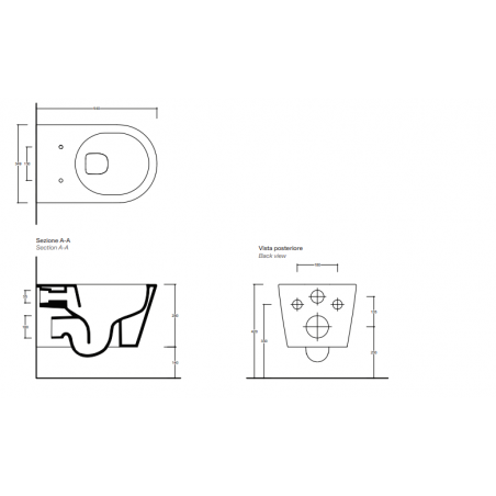 VALDAMA Il - Wc sospeso in ceramica.
