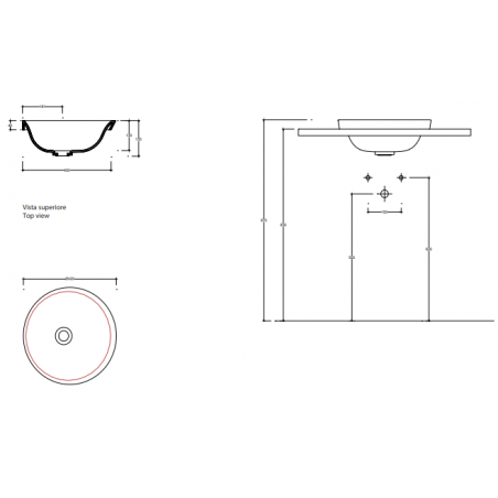 VALDAMA Soul - Lavabo en céramique encastré Ø42 h4