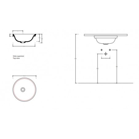VALDAMA Soul - Lavabo  ceramica sottopiano Ø42  U