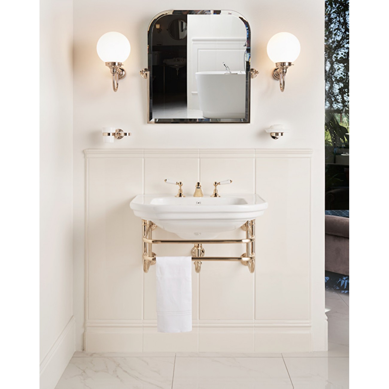 Devon&Devon CLASSICA, Console suspendue en métal pour lavabo classique