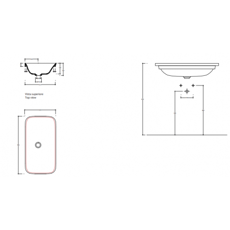 VALDAMA Soul - Ceramic sink under the table 70 x 38  U