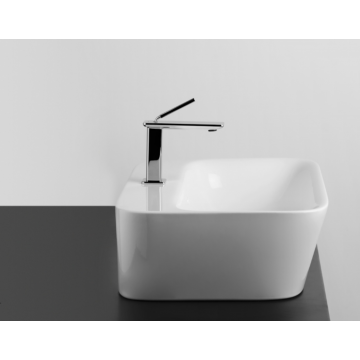 VALDAMA Soul - Lavabo en céramique à poser suspendu 55 x 42 h18