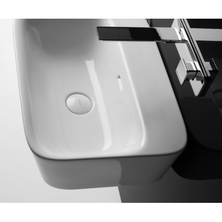 VALDAMA Soul - Lavabo in ceramica da appoggio sospeso 55 x 42 h18