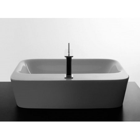 VALDAMA Soul - Lavabo in ceramica da appoggio o sospeso 70 x 42 h18