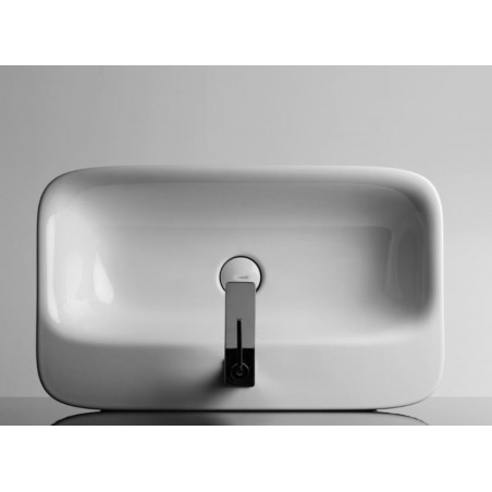 VALDAMA Soul - Lavabo in ceramica da appoggio o sospeso 70 x 42 h18