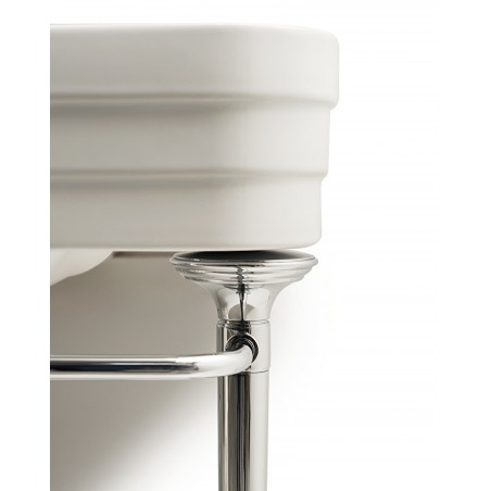 Devon&Devon NOBEL, Console avec plateau en céramique blanche, structure métallique et étagère en verre